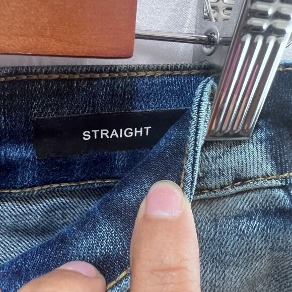 Judy Blue Riley High Waist Dark Side Seam Detail Straight Leg Jeans Women's 7/28 - Picture 10 of 13